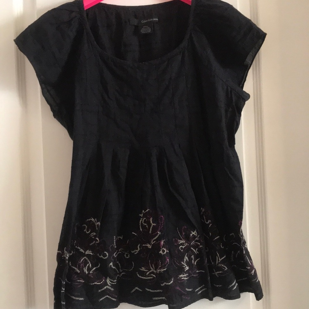 Calvin Klein Jeans boho embroidered cotton top